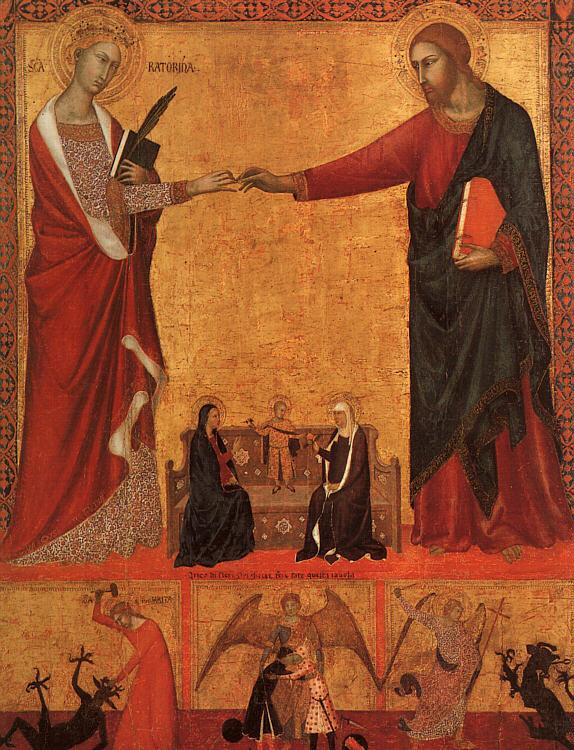 Barna da Siena The Mystical Marriage of St.Catherine Sweden oil painting art